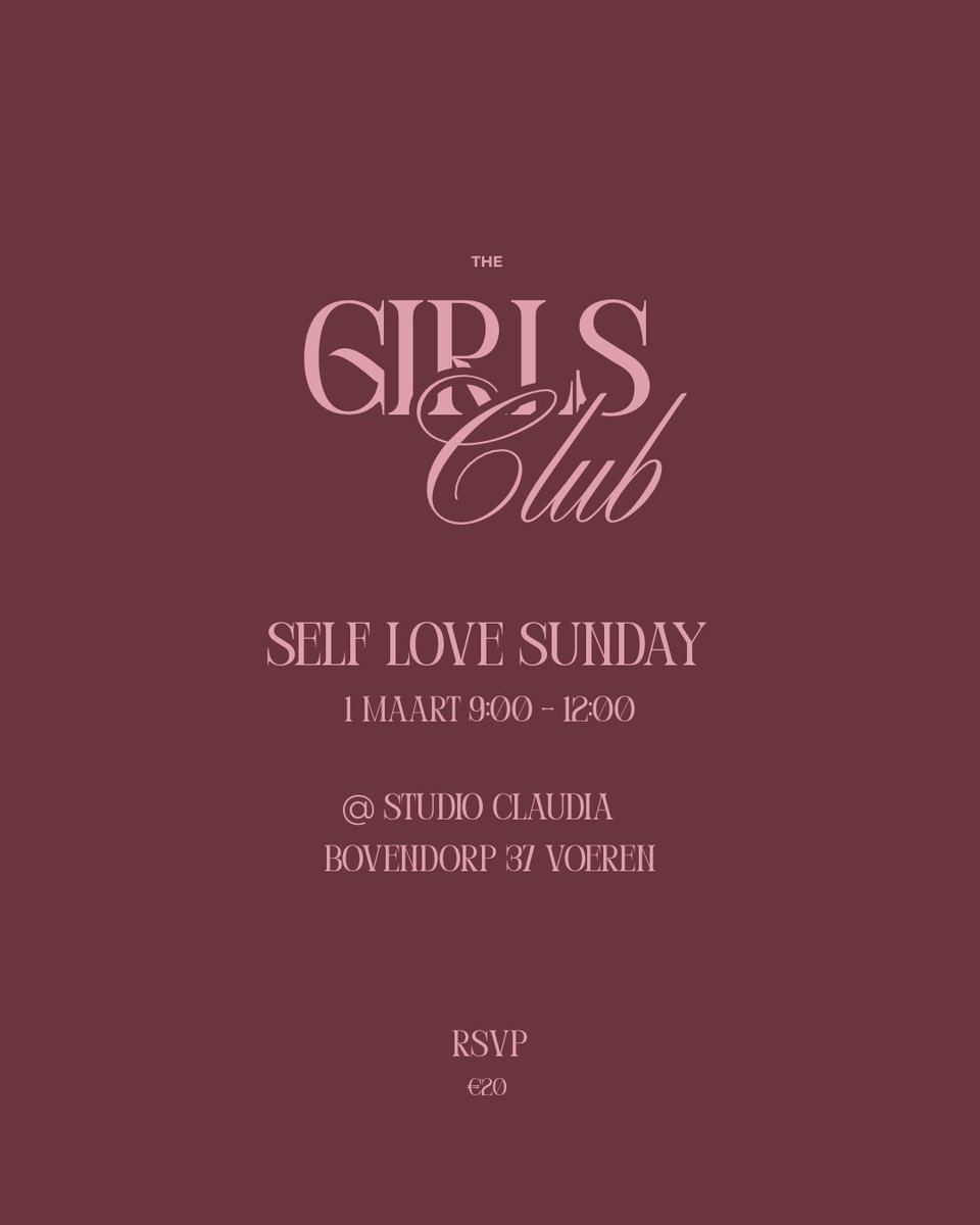 Self Love Sunday - 1 March, Studio Claudia, Voeren